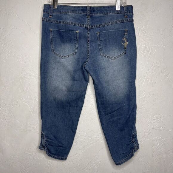 Baby Phat Blue Jeans Silver Label Denim Capri Pants Juniors Size 9 - Picture 7 of 8